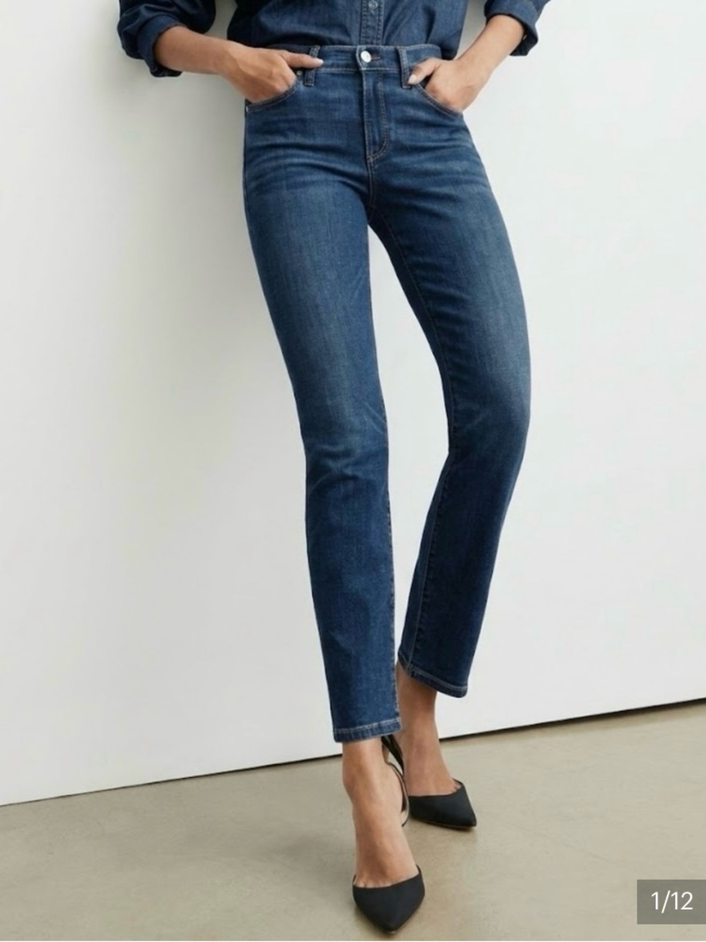 AYR The Stir Jeans in Obsessed Dark Wash Slim Straight Leg Made in LA